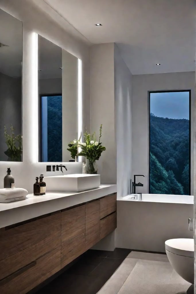 Corner lighting for small bathrooms