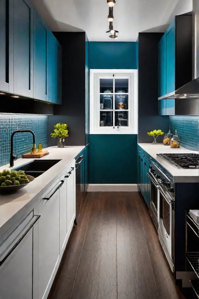 Creating visual interest in a small galley kitchen