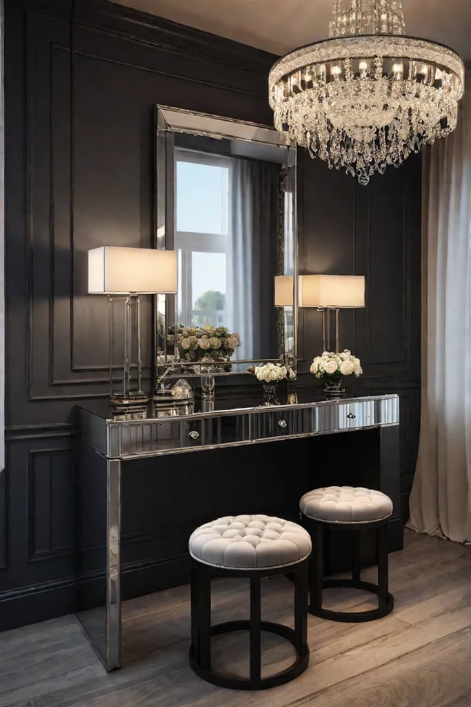 Crystal chandelier vanity lighting