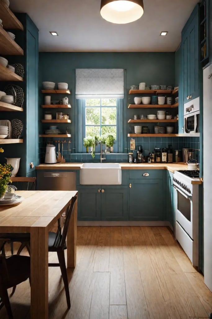 Decluttered and organized tiny kitchen