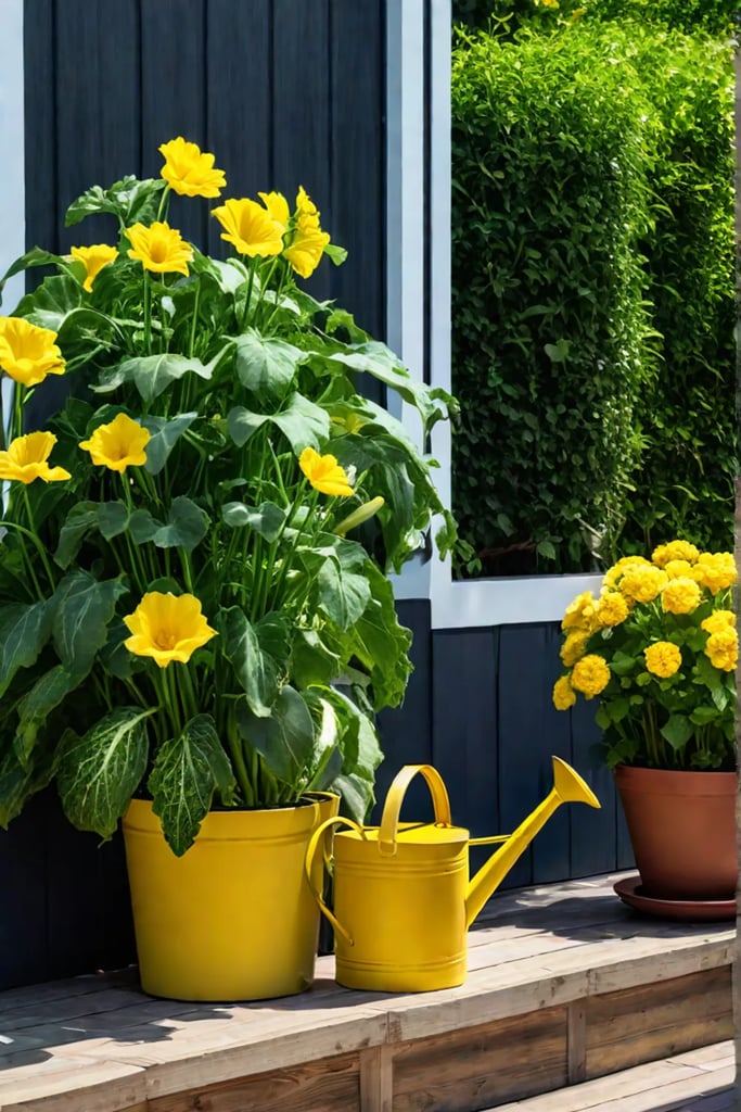 Easytogrow zucchini thriving on a sunny patio