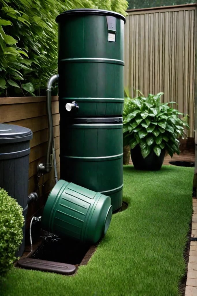 Ecoconscious landscape utilizes rain barrels for sustainable water usage