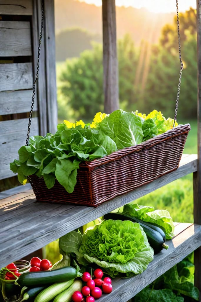 Enjoying the fruits of labor with a basket of fresh produce