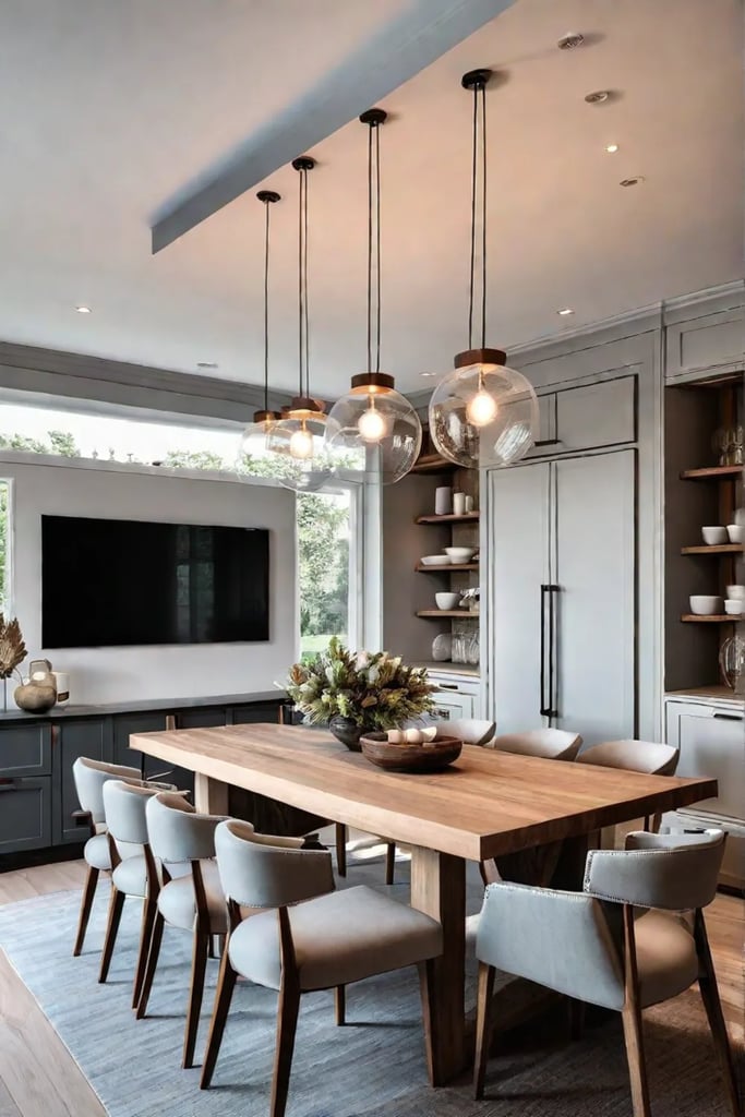 Familyfriendly kitchen with light wood cabinets and natural materials