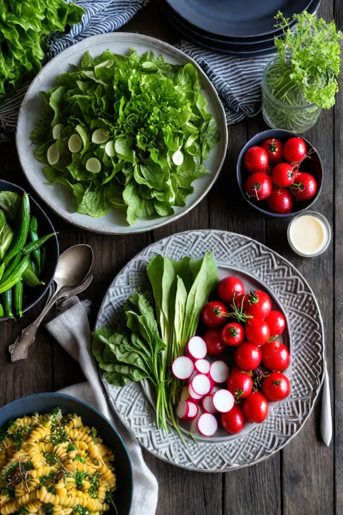 Farmtotable dining with homegrown vegetables as the centerpiece