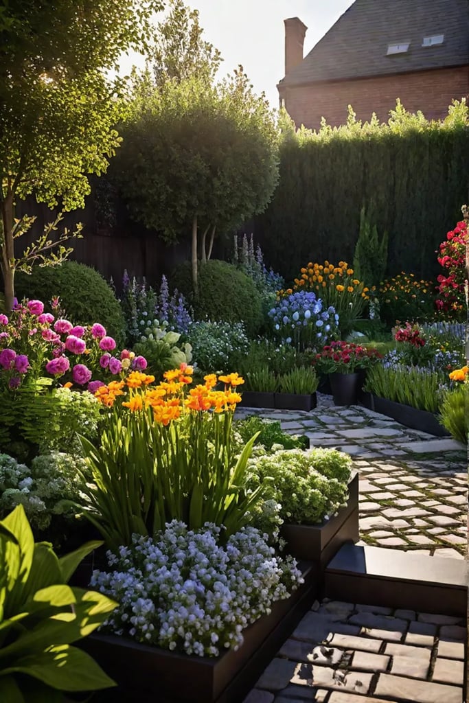 Flowers thriving in a wellsuited backyard environment