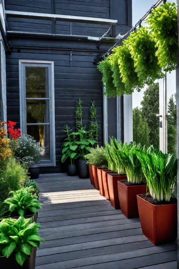 Functional container garden layout for optimal vegetable growth