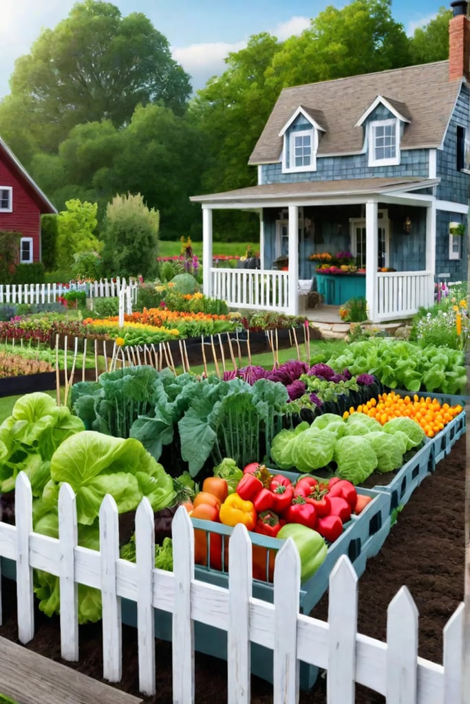 Homegrown produce in a picturesque garden setting