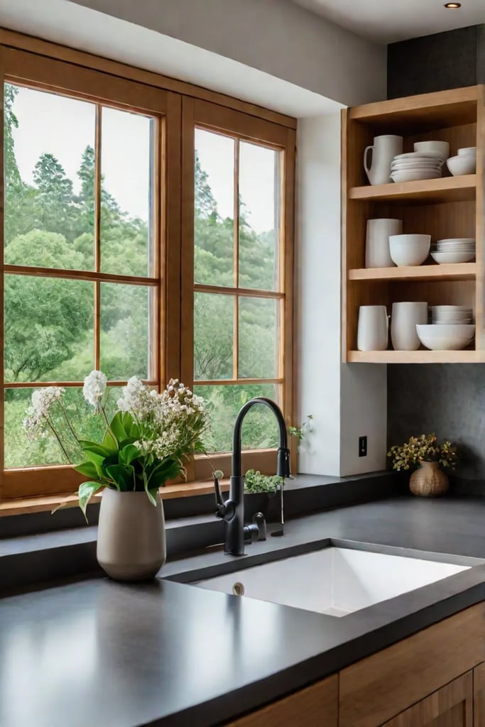 Hygge kitchen with breakfast nook and natural light