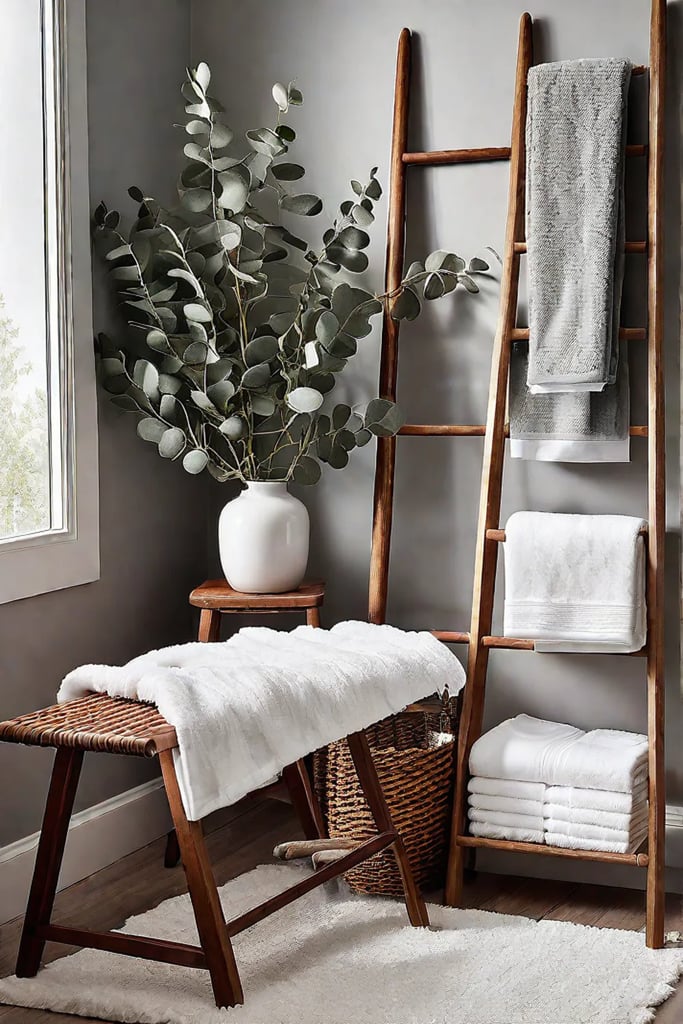 Hyggeinspired bathroom with soft textiles 1