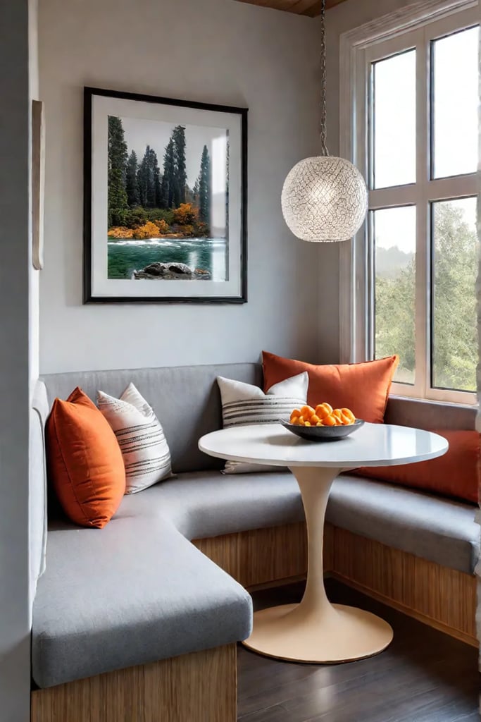 Inviting Scandinavian kitchen with natural light and textiles