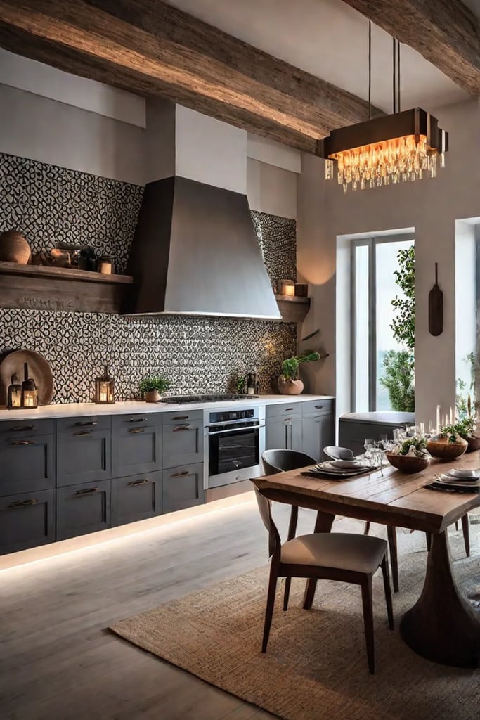 Inviting kitchen with warm ambiance and candles