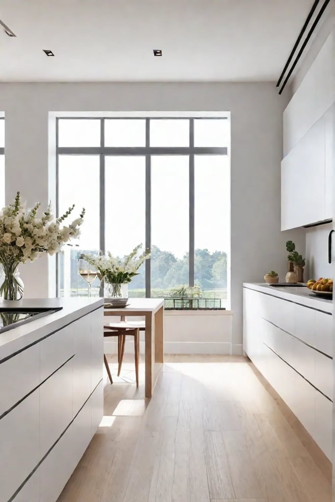 Light wood and white kitchen with clean lines