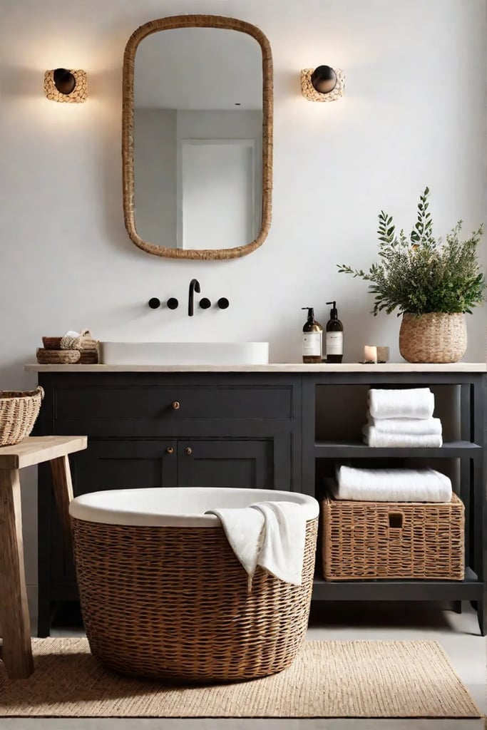 Luxury bathroom with unique fixtures and traditional craftsmanship
