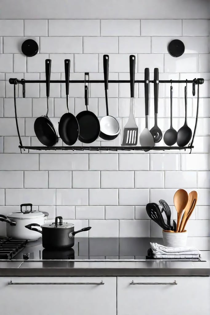 Metallic accents add a touch of modern style to a minimalist kitchen design