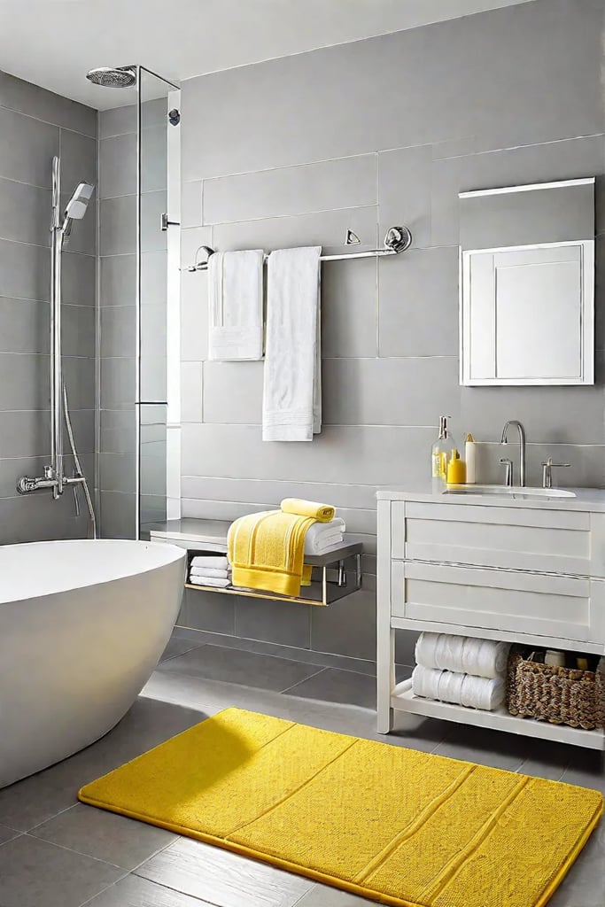 Minimalist bathroom with a touch of color