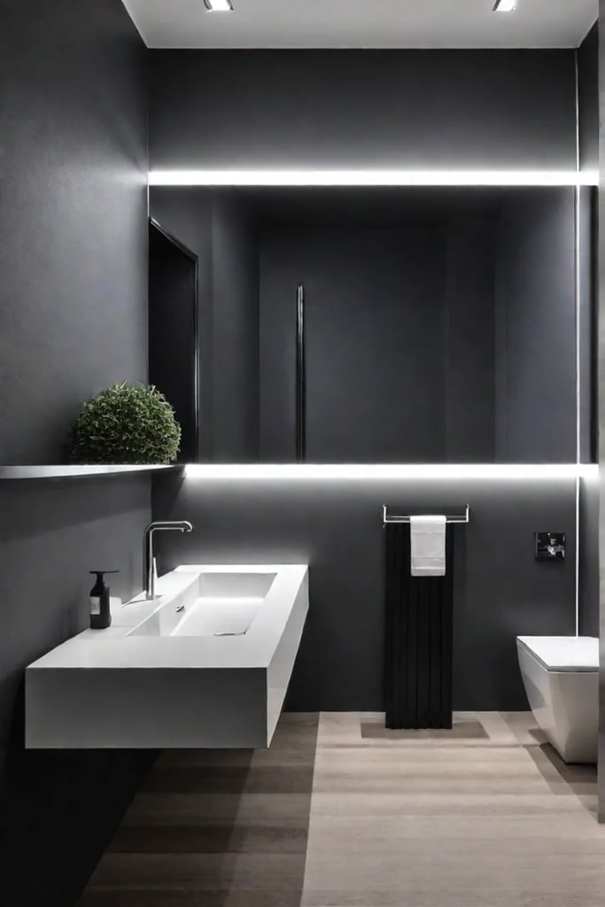 Minimalist vanity with LED lights