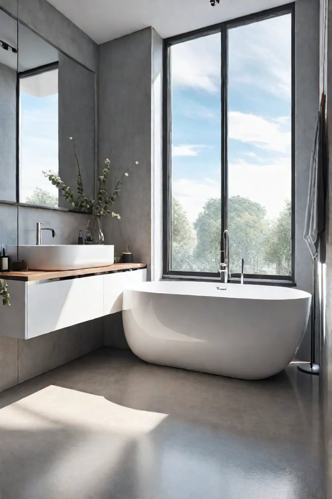 Minimalist vanity with natural light