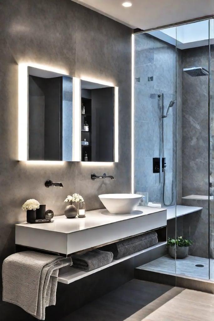 Modern coastal bathroom