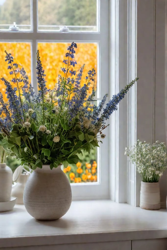 Muted tones and natural textures create a serene Scandinavian kitchen