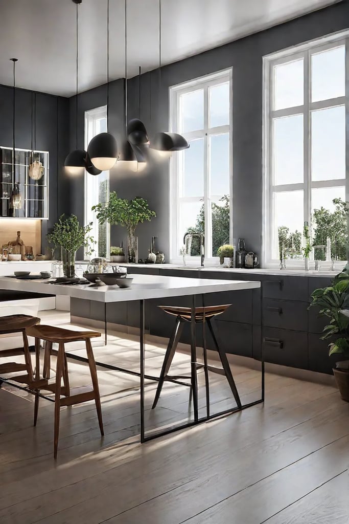 Natural light fills a Scandinavian kitchen with warmth and airiness