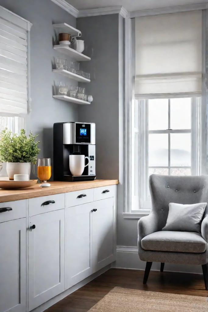 Relaxing kitchen environment integrated technology intuitive design