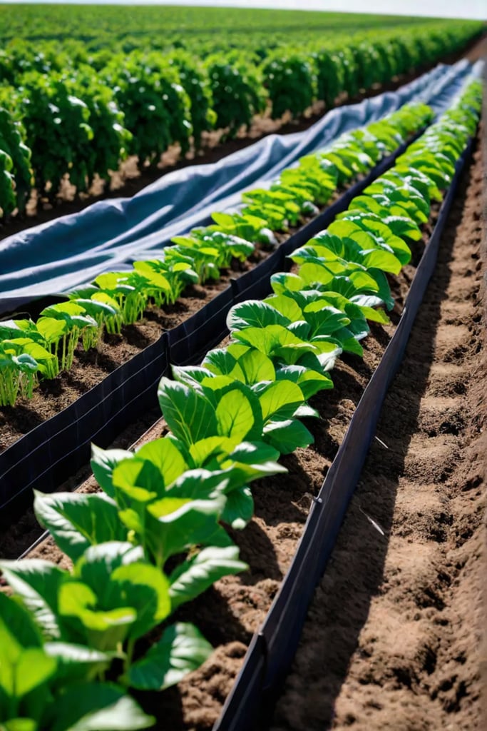 Row covers protecting plants from pests