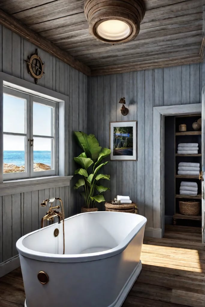 Rustic bathroom with coastal charm
