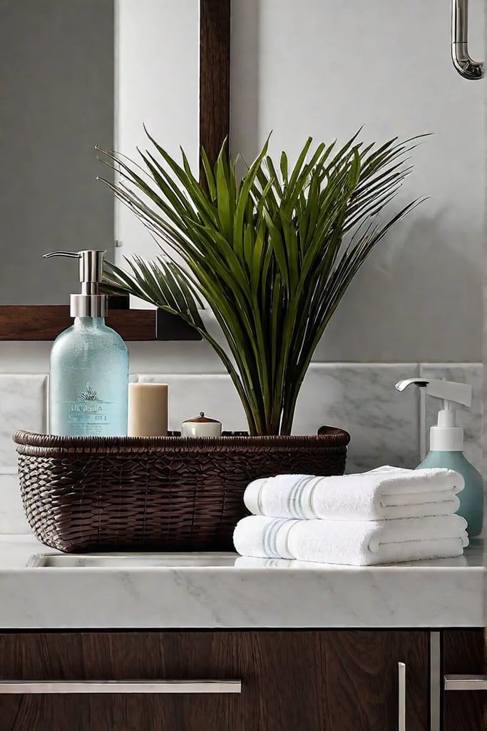 Scandinavian bathroom with clever storage solutions