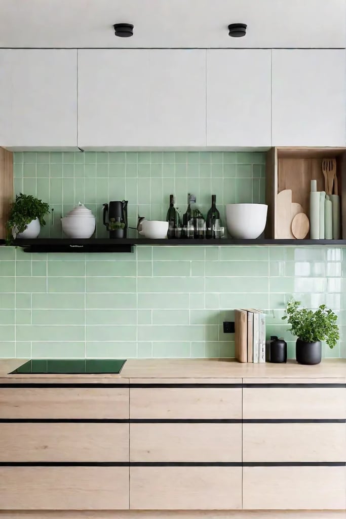 Scandinavian kitchen design with white and light wood elements