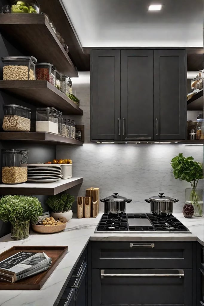 Small kitchen designed for a family with young children featuring rounded corners childproof locks and easytoclean surfaces