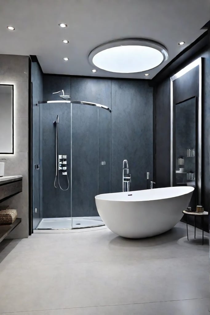Smart coastal bathroom with technology