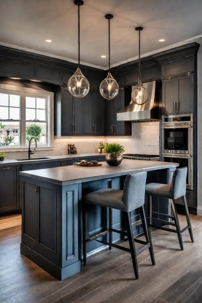 Unconventional kitchen custom concrete countertop