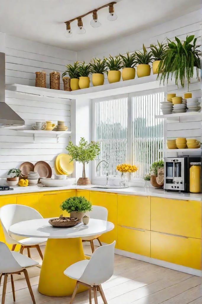 Whimsical centerpiece in a bright kitchen