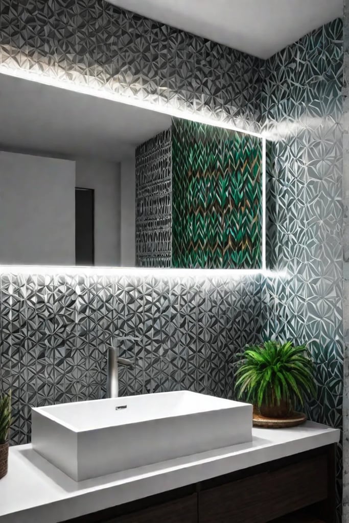 Eclectic bathroom with playful patterns and colors