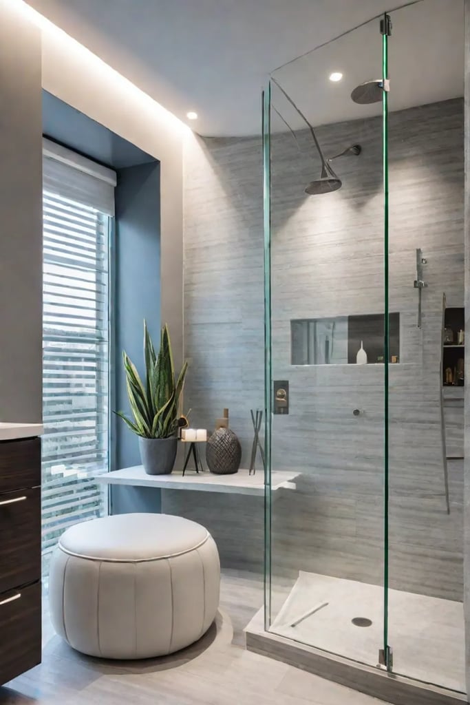 Frosted glass shower door for privacy