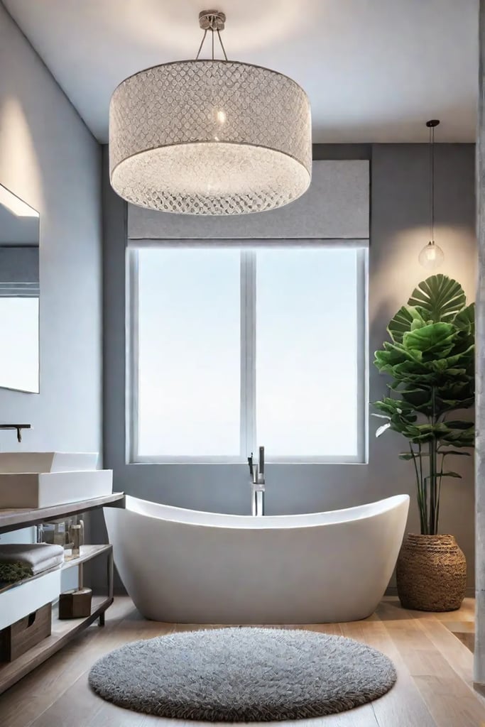 Multifunctional ottoman with storage in a bathroom