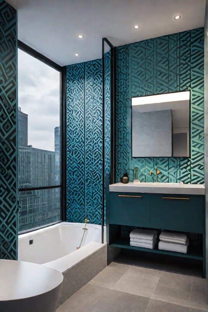 Colorful bathroom vibrant sink modern design