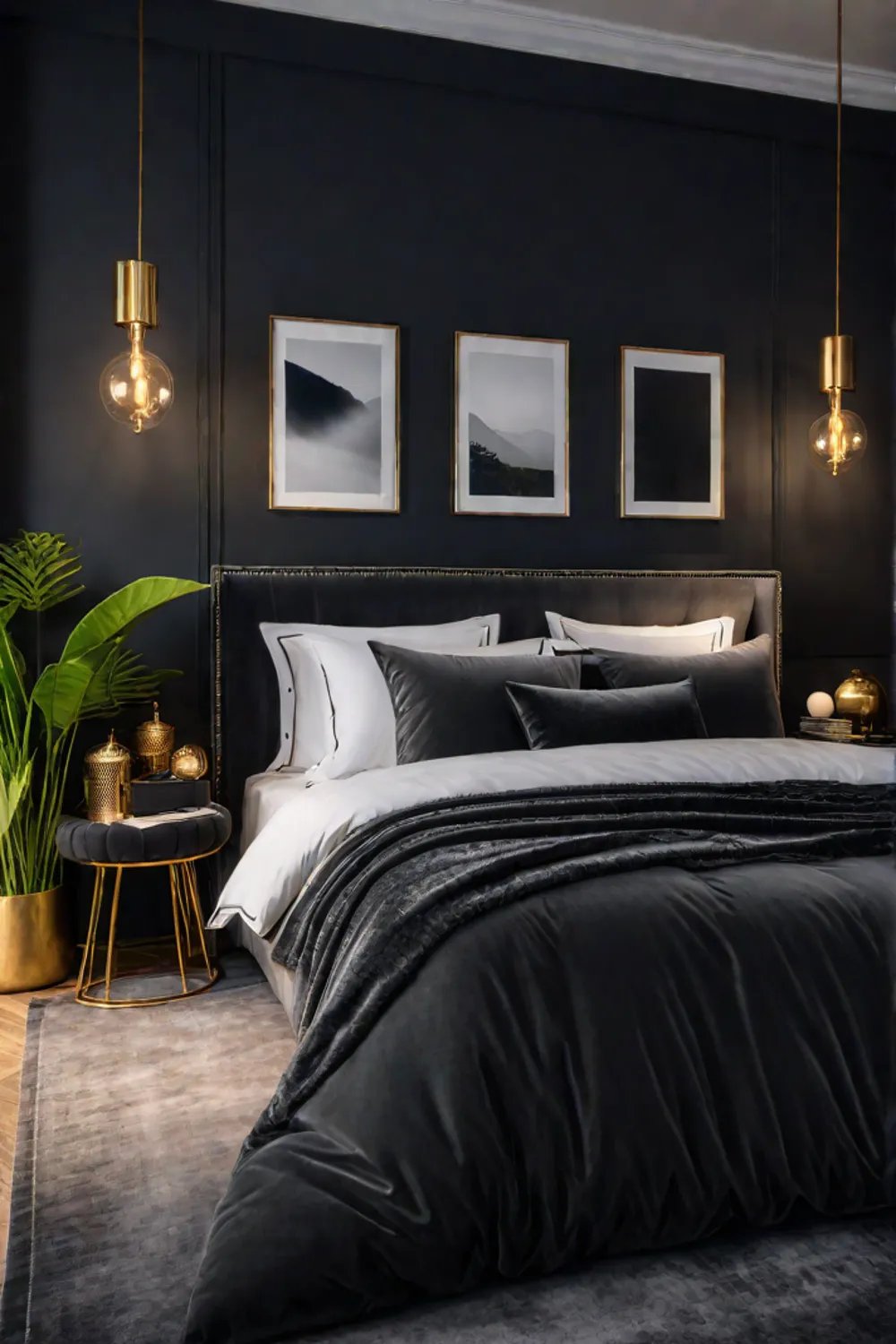Dark and Dramatic Bedroom