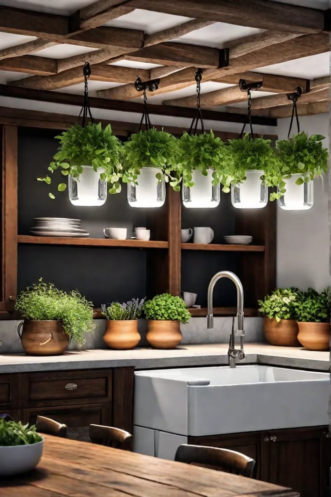 Hanging herb garden ideas for kitchen window