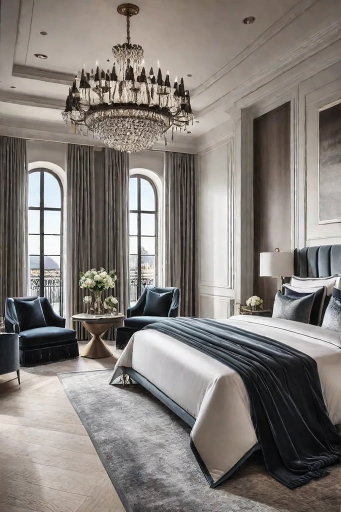 Luxurious bedroom plush textures