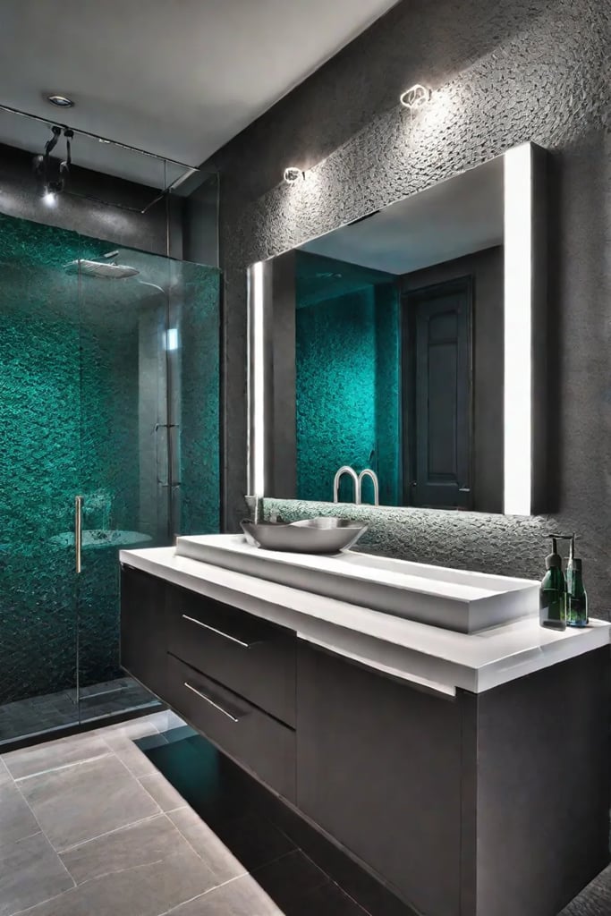 Sustainable bathroom recycled glass sink watersaving faucets