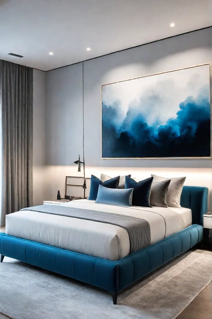 Using a light color palette to make a bedroom look larger