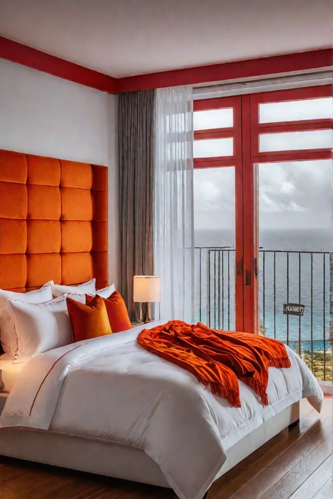 Vibrant bedroom bold furniture