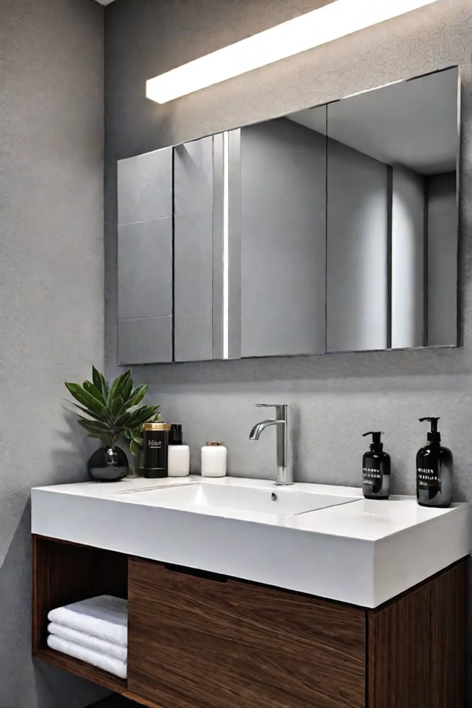 Wallmounted bathroom accessories spacesaving