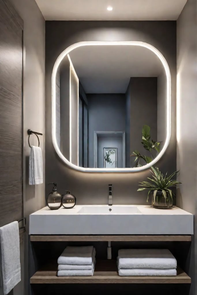 Wallmounted sink small bathroom illusion of space