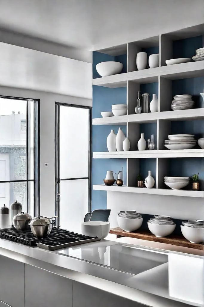 kitchen shelf styling rule of three