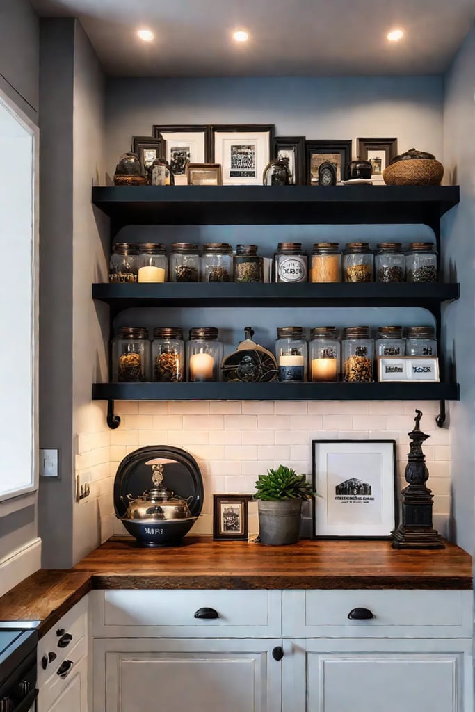kitchen shelves personal touches