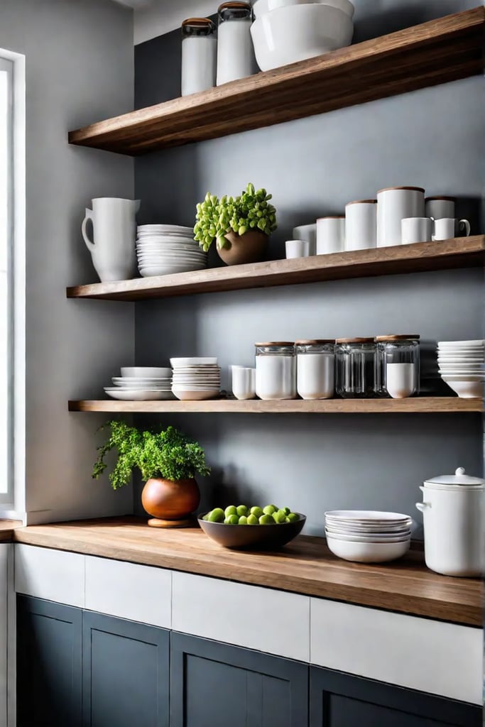 modern kitchen open shelving ideas