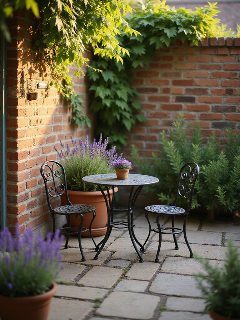 Charming bistro set for intimate gatherings on a small patio